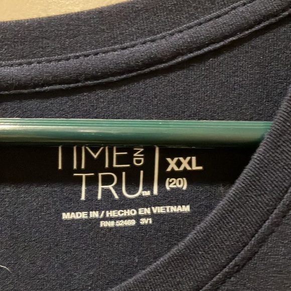 EUC Time & Tru XXL Navy Pull On Sleeveless Dress Navy Color 2 Pockets Stretchy - Picture 3 of 4